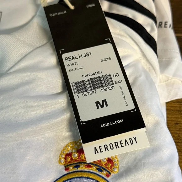 NEW - Adidas White Real Madrid Lester Home Jersey 24/25 - Medium #7